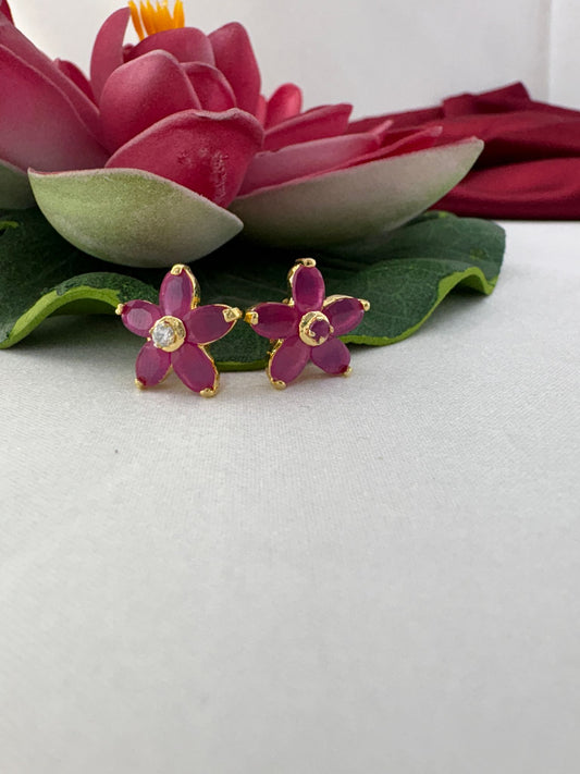 FeelOri sweet candy pink AD stud earrings styled with lotus creating cheerful playful feminine aesthetic