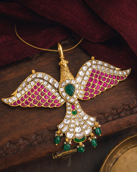 FeelOri jadau kundan Soaring Garuda Pathakam Pendant - main product view