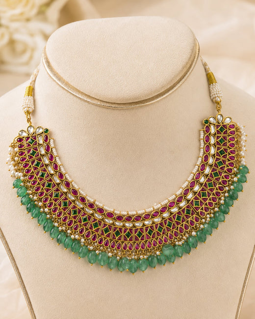 FeelOri jadau kundan choker necklace on jewellery display