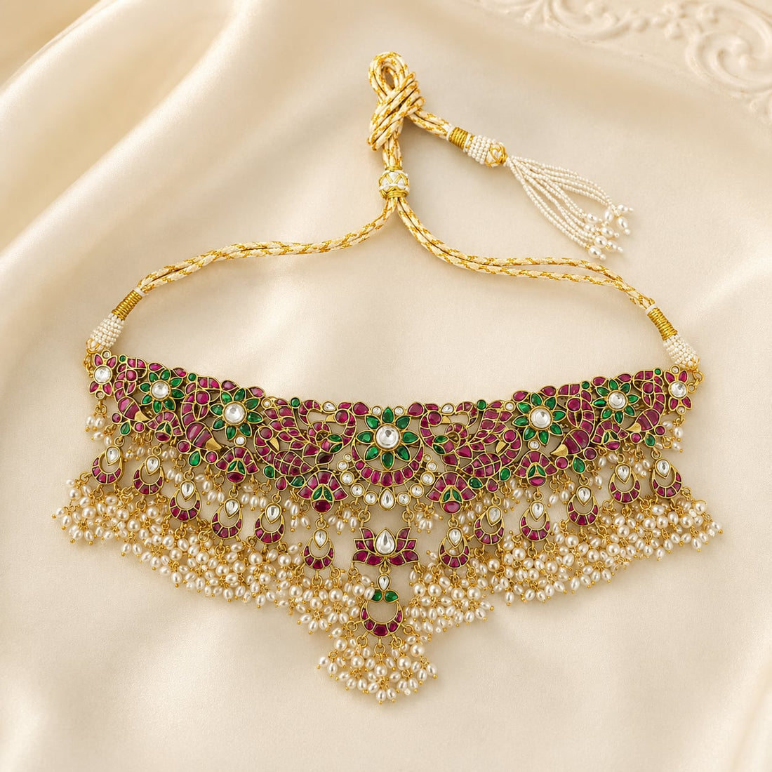 FeelOri jadau kundan choker necklace for sarees and festive styling