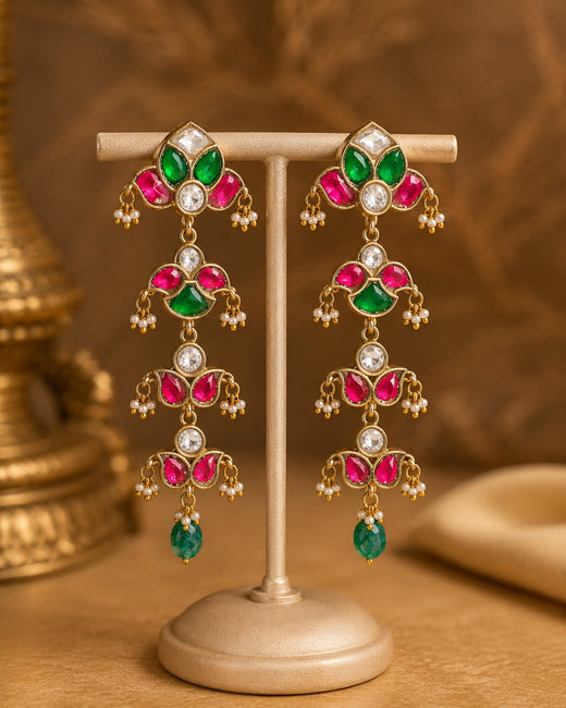 FeelOri jadau kundan earrings on jewellery display