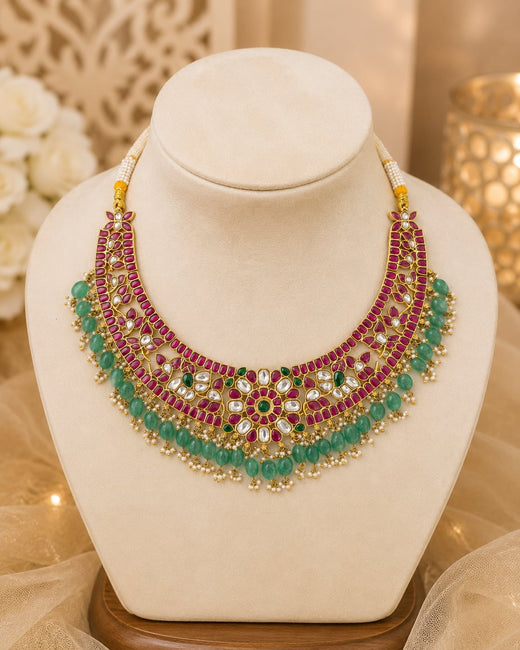 FeelOri jadau kundan necklace on jewellery display