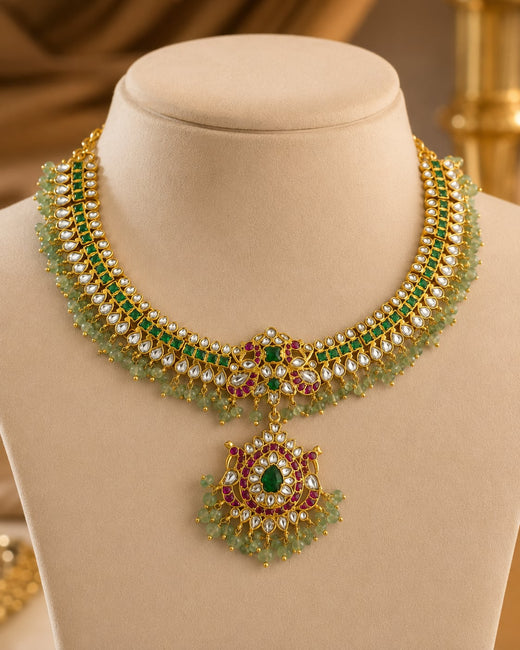 FeelOri jadau kundan necklace on jewellery display