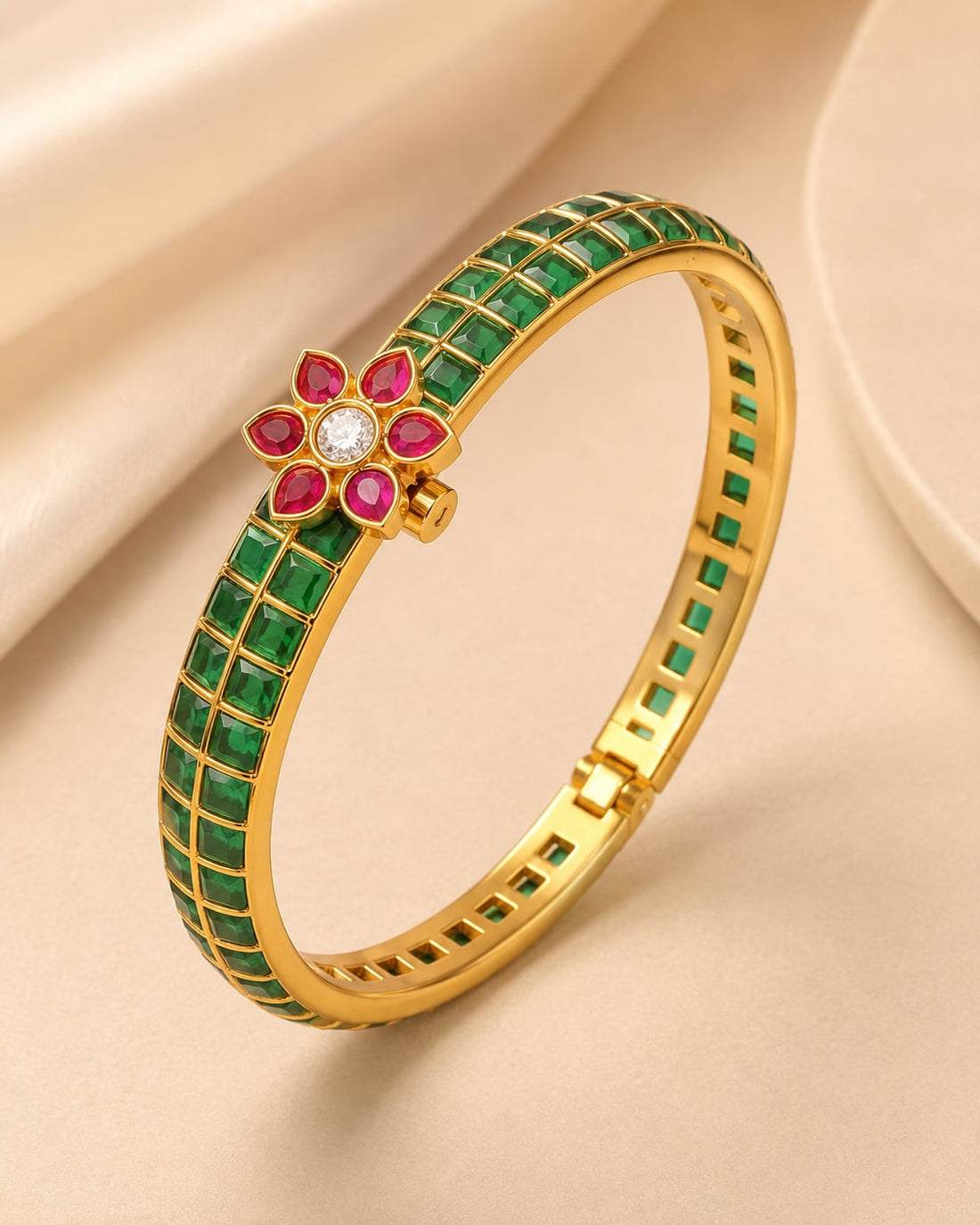 FeelOri jadau kundan openable kada bangle for festive wrist styling and Indian occasion wear