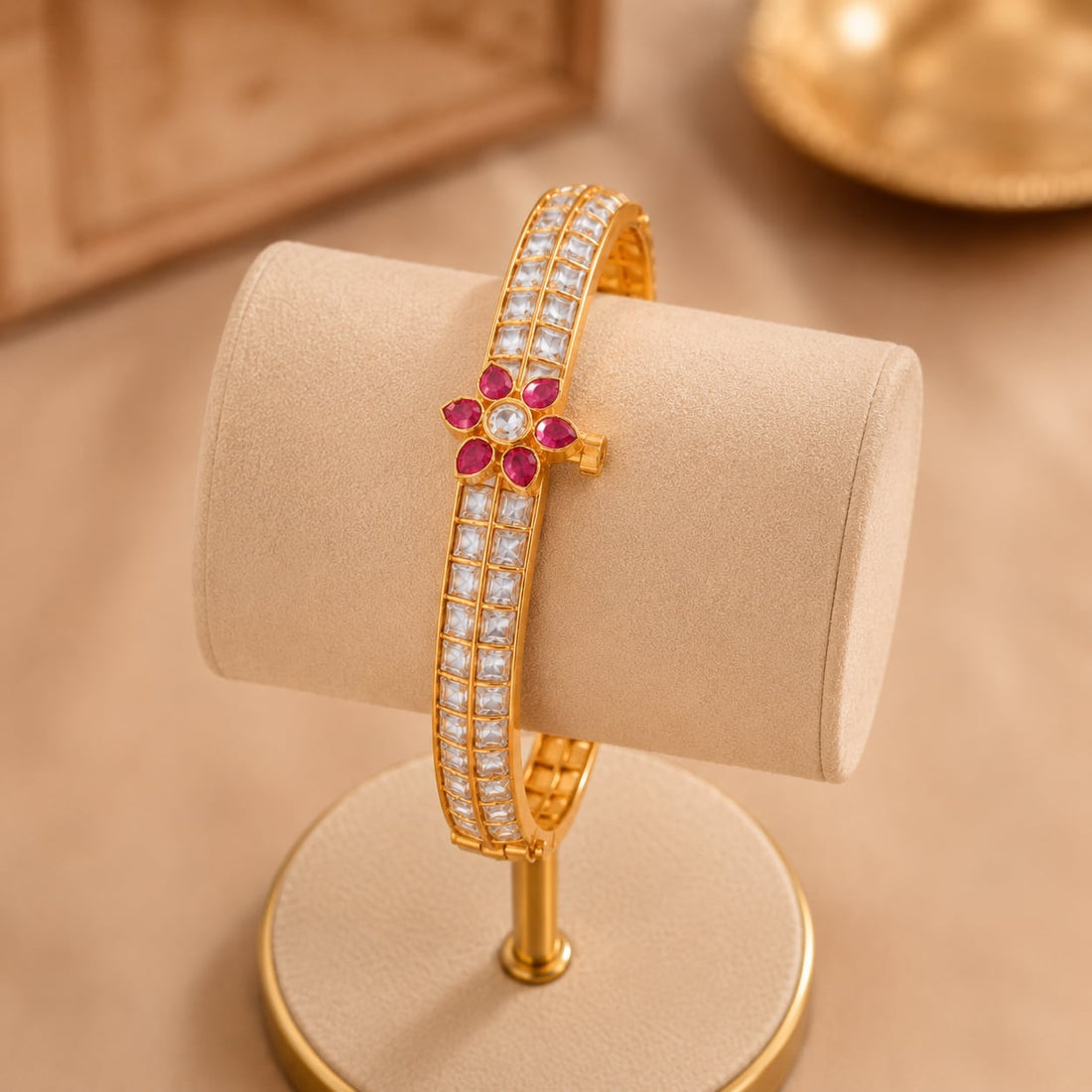 FeelOri jadau kundan openable kada bangle for festive wrist styling and Indian occasion wear