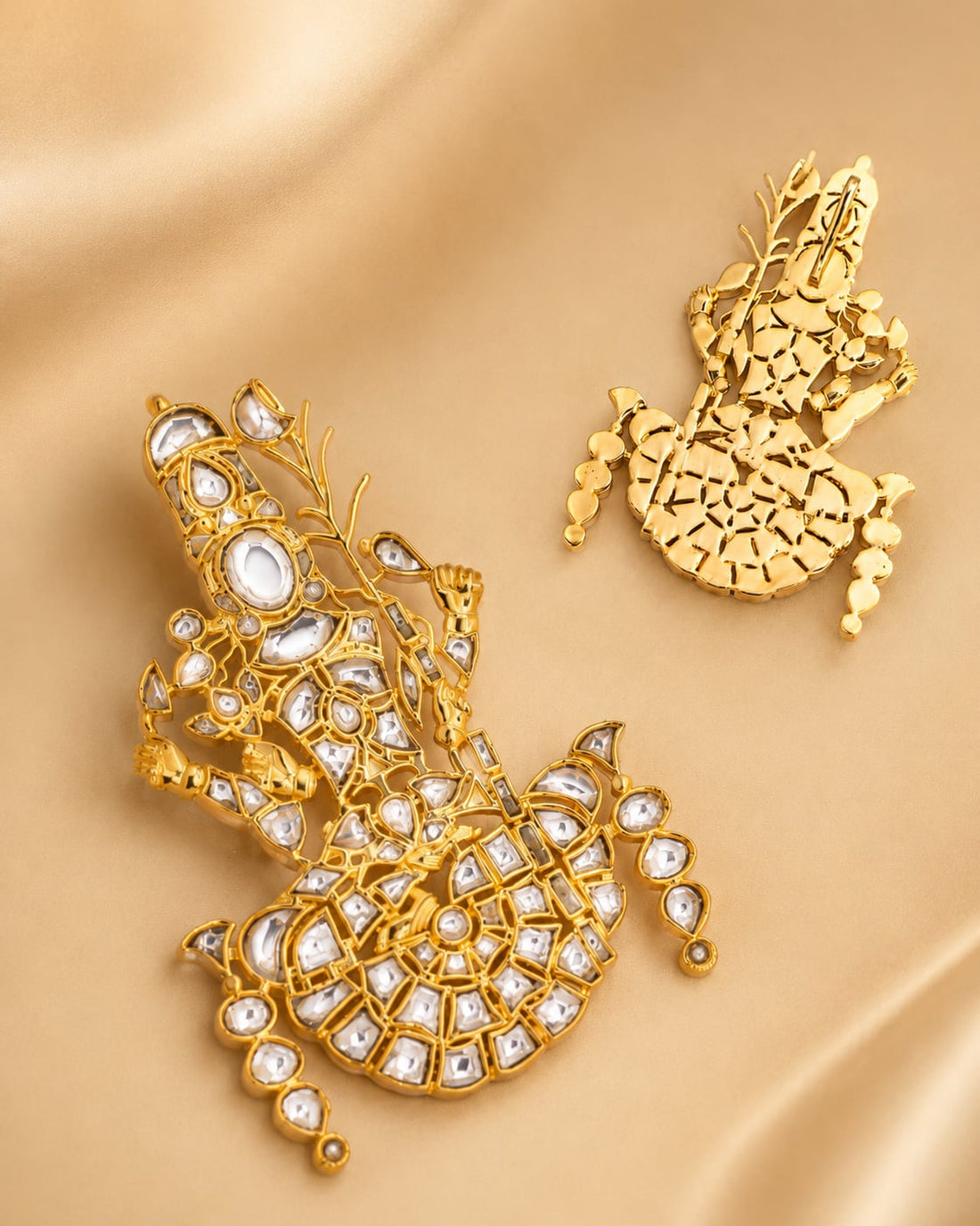 FeelOri peacock motif temple-style pendant set listed as pendant set for Indian festive styling