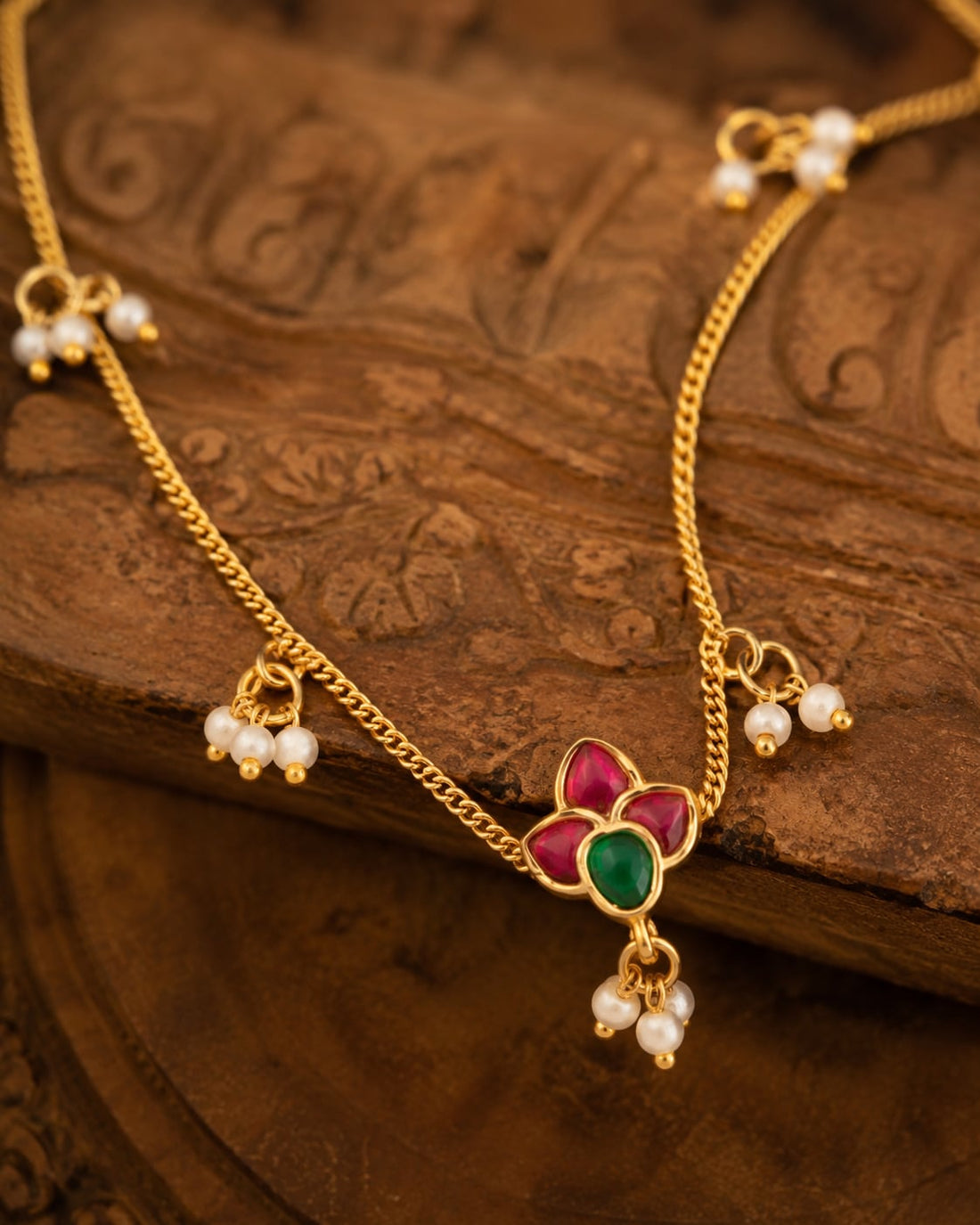 FeelOri real kempu jadau payal gold-polished detail