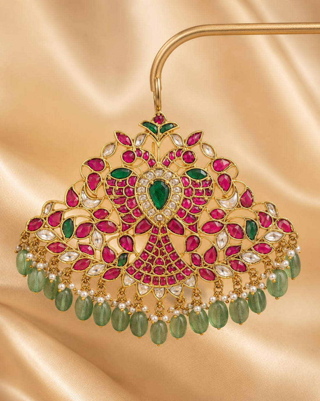 FeelOri real kempu jadau pendant for pattu sarees and South Indian festive styling