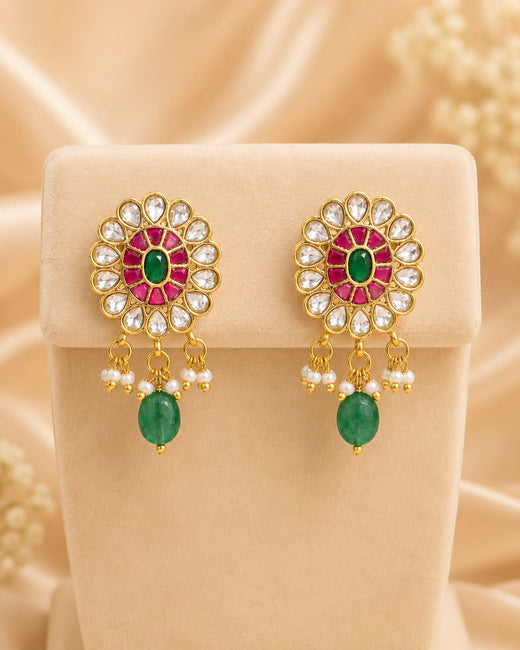 FeelOri jadau kundan stud earrings on jewellery display