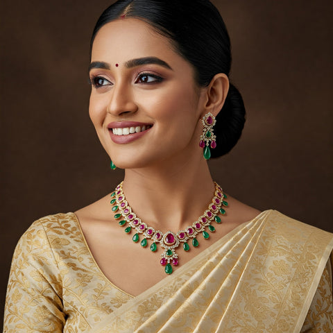 Shop ruby and emerald necklace sets