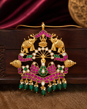 Temple pendant with deity and heritage motif by FeelOri