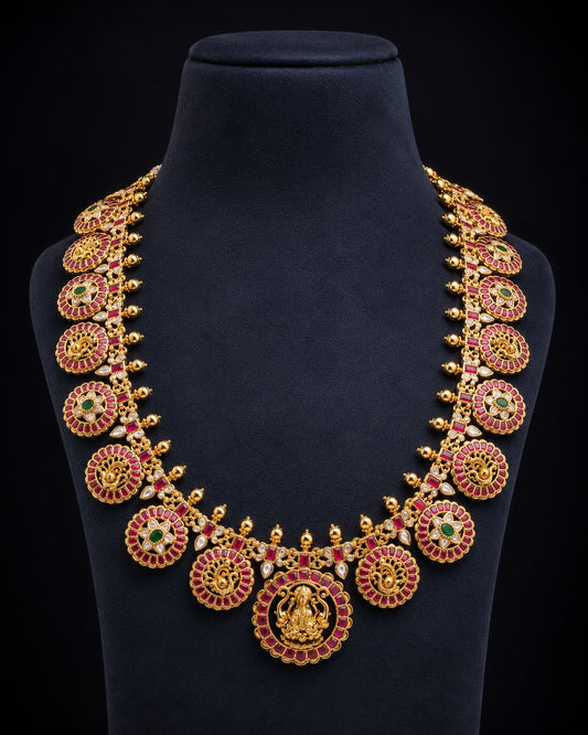 FeelOri Lakshmi Bottu Mala with circular medallions and Jadau Kundan work