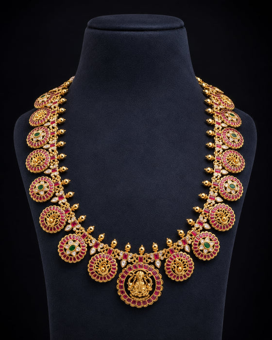 FeelOri Lakshmi Bottu Mala with circular medallions and Jadau Kundan work