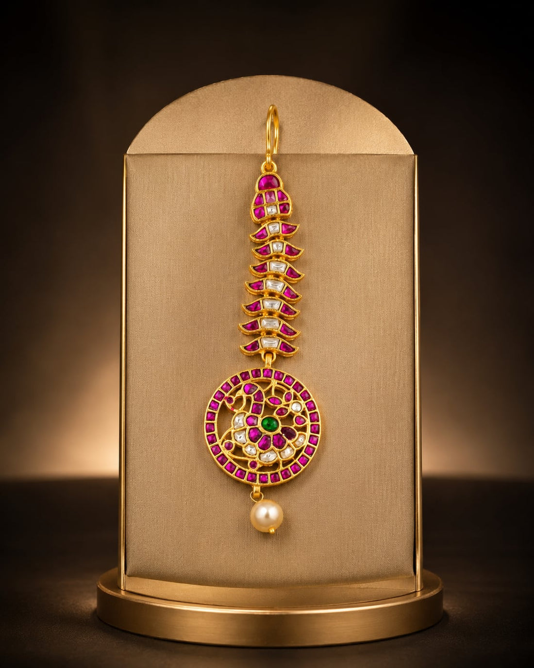 FeelOri antique linear round jadau kundan maang tikka listed as maang tikka only main product view