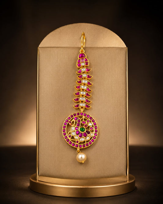 FeelOri antique linear round jadau kundan maang tikka listed as maang tikka only main product view