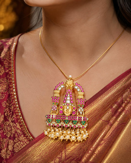 FeelOri balaji arch temple-style pendant listed as pendant only on jewellery display
