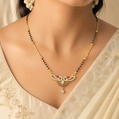 FeelOri black-bead mangalsutra pendant necklace on jewellery display