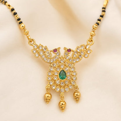 FeelOri black-bead mangalsutra pendant necklace for sarees and festive styling