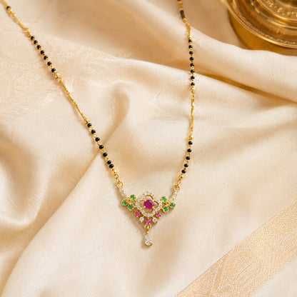 FeelOri black-bead mangalsutra pendant necklace for sarees and festive styling