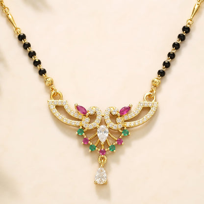 FeelOri black-bead mangalsutra pendant necklace for sarees and festive styling