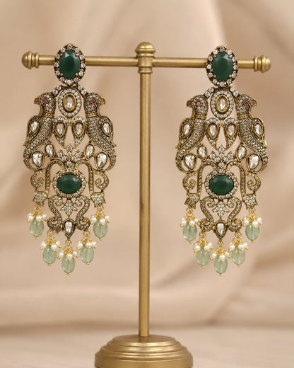 FeelOri emerald earrings for sarees, kurtas, and festive styling