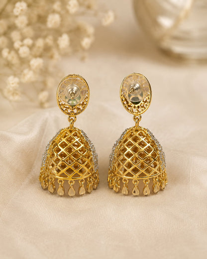 FeelOri emerald jhumka earrings for sarees, kurtas, and festive styling