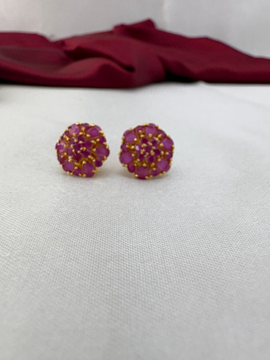 FeelOri Berry Sorbet medium cool pink AD stud earrings pair featuring refreshing sorbet-inspired pink tones