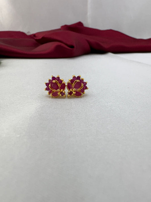 FeelOri Coral Kiss coral pink AD tops earrings pair featuring warm coral-inspired pink tones in cluster formation