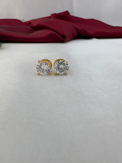 FeelOri Diamond Bright white marquise cut AD solitaire stud earrings featuring classic boat-shaped diamond design