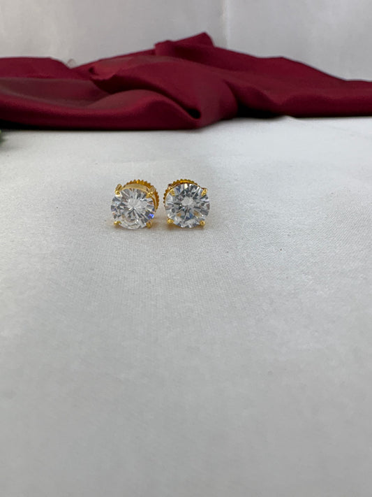 FeelOri Diamond Bright white marquise cut AD solitaire stud earrings featuring classic boat-shaped diamond design