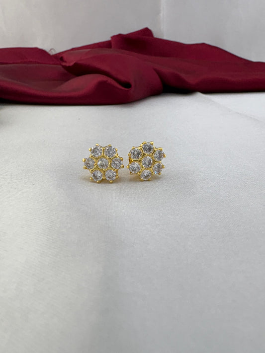 FeelOri Diamond Gleam white emerald cut AD tops earrings pair featuring sophisticated rectangular cut design