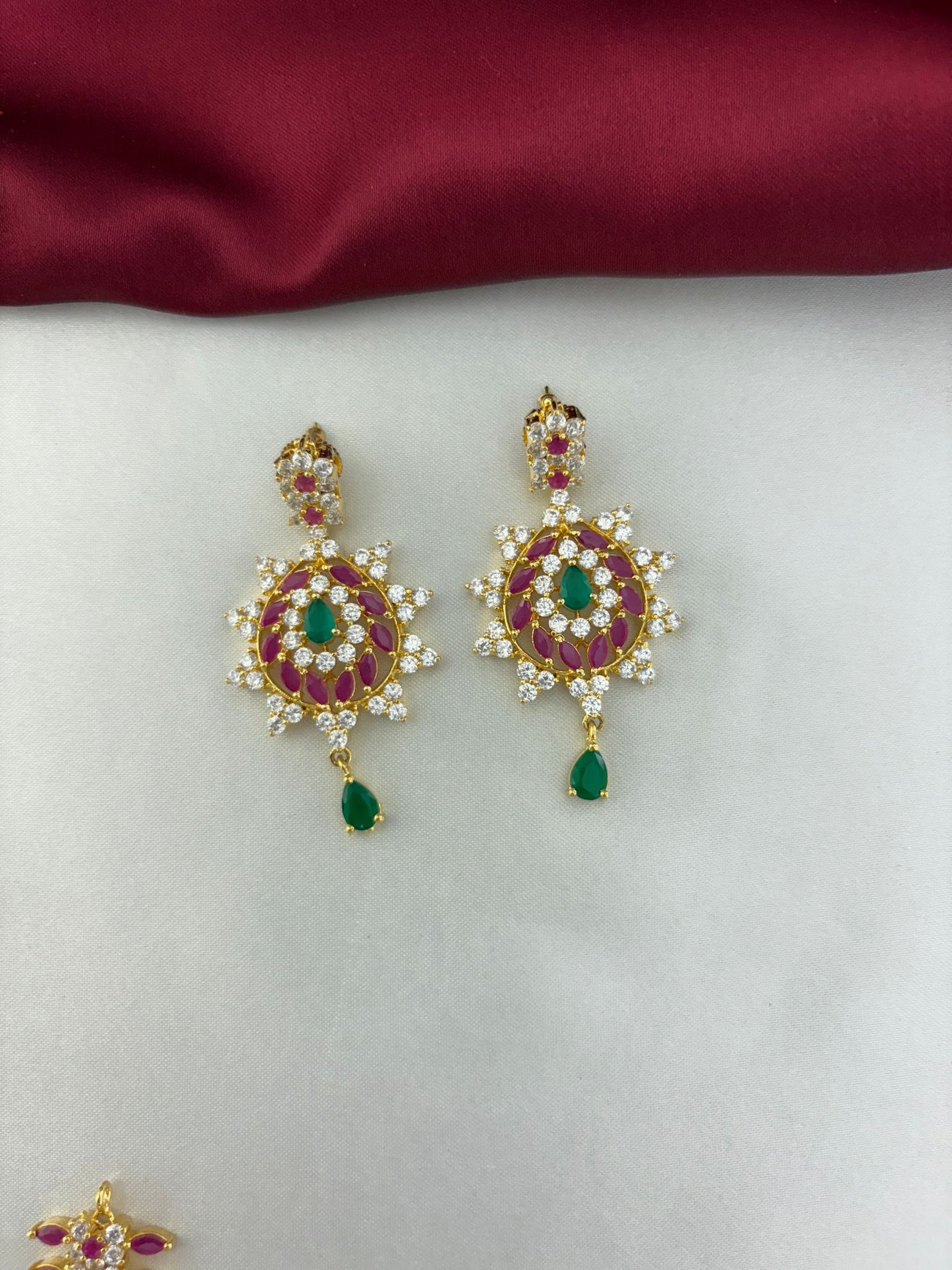 FeelOri Modern Art Multi-Color AD Geometric Earrings - Close Up Detail