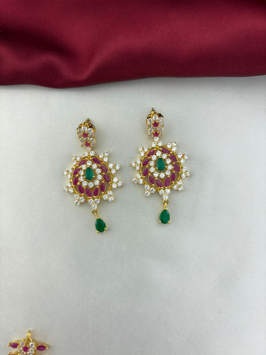 FeelOri Modern Art Multi-Color AD Geometric Earrings - Close Up Detail