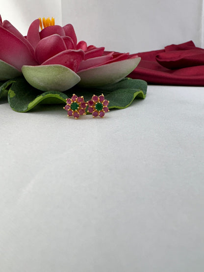 FeelOri tea rose pink olive green AD tops styled with lotus showcasing vintage English garden romance