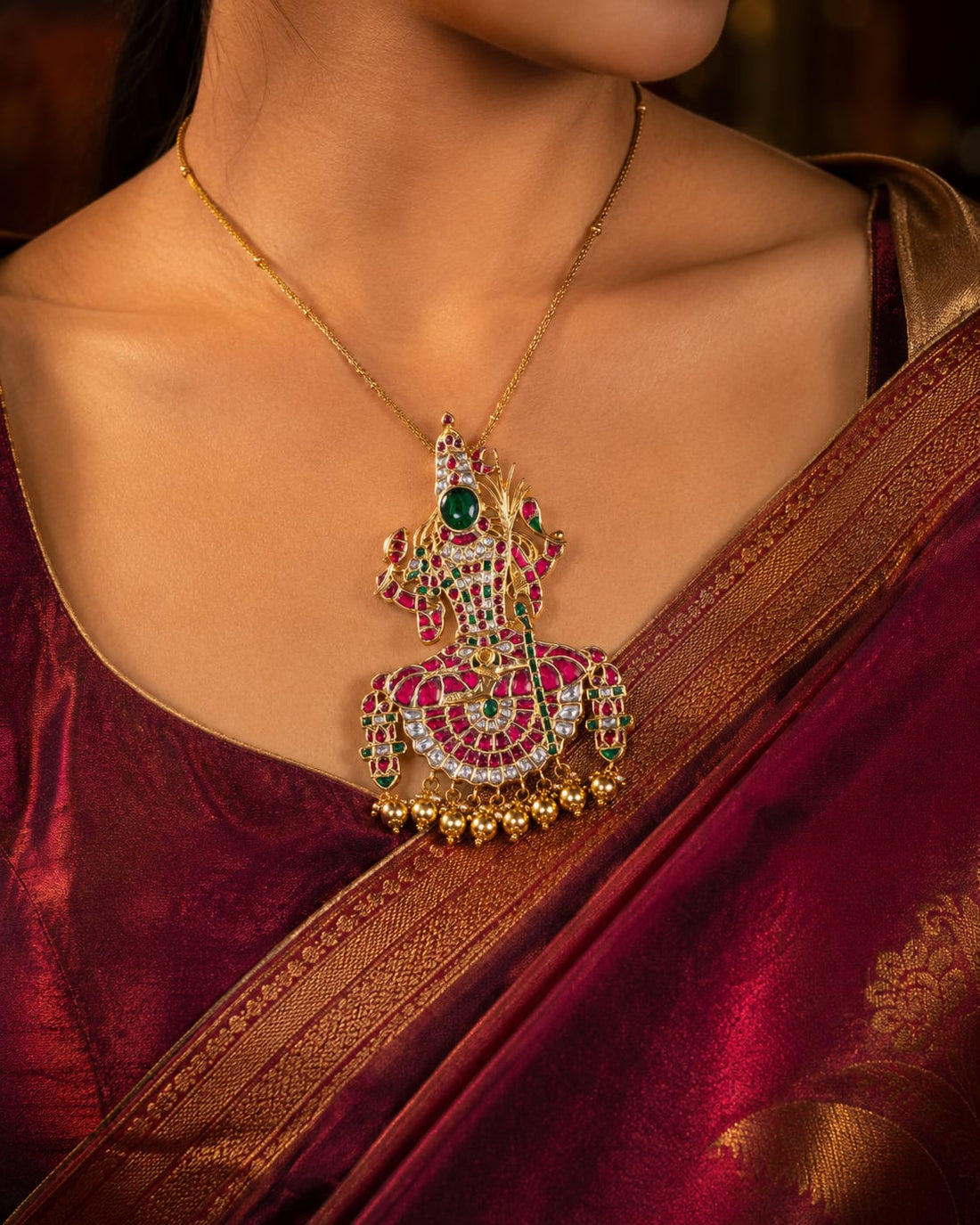 FeelOri ganesha arch temple-style pendant listed as pendant only on jewellery display
