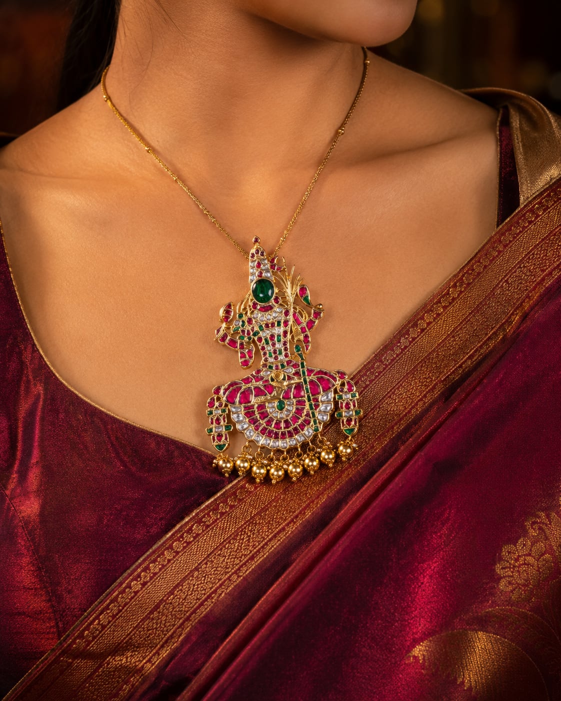FeelOri ganesha arch temple-style pendant listed as pendant only on jewellery display