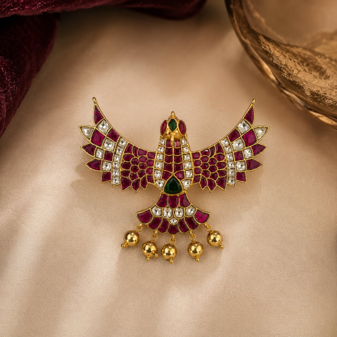 FeelOri jadau kundan pendant pendant and gold-polished detail
