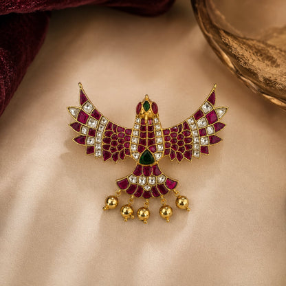 FeelOri jadau kundan pendant pendant and gold-polished detail