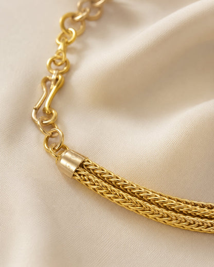 FeelOri gold-plated pendant chain multi-strand weave and clasp detail