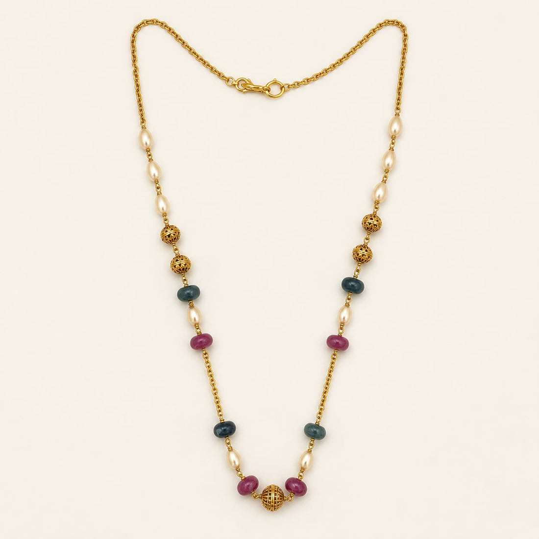 FeelOri gold-polished necklace for sarees and festive styling