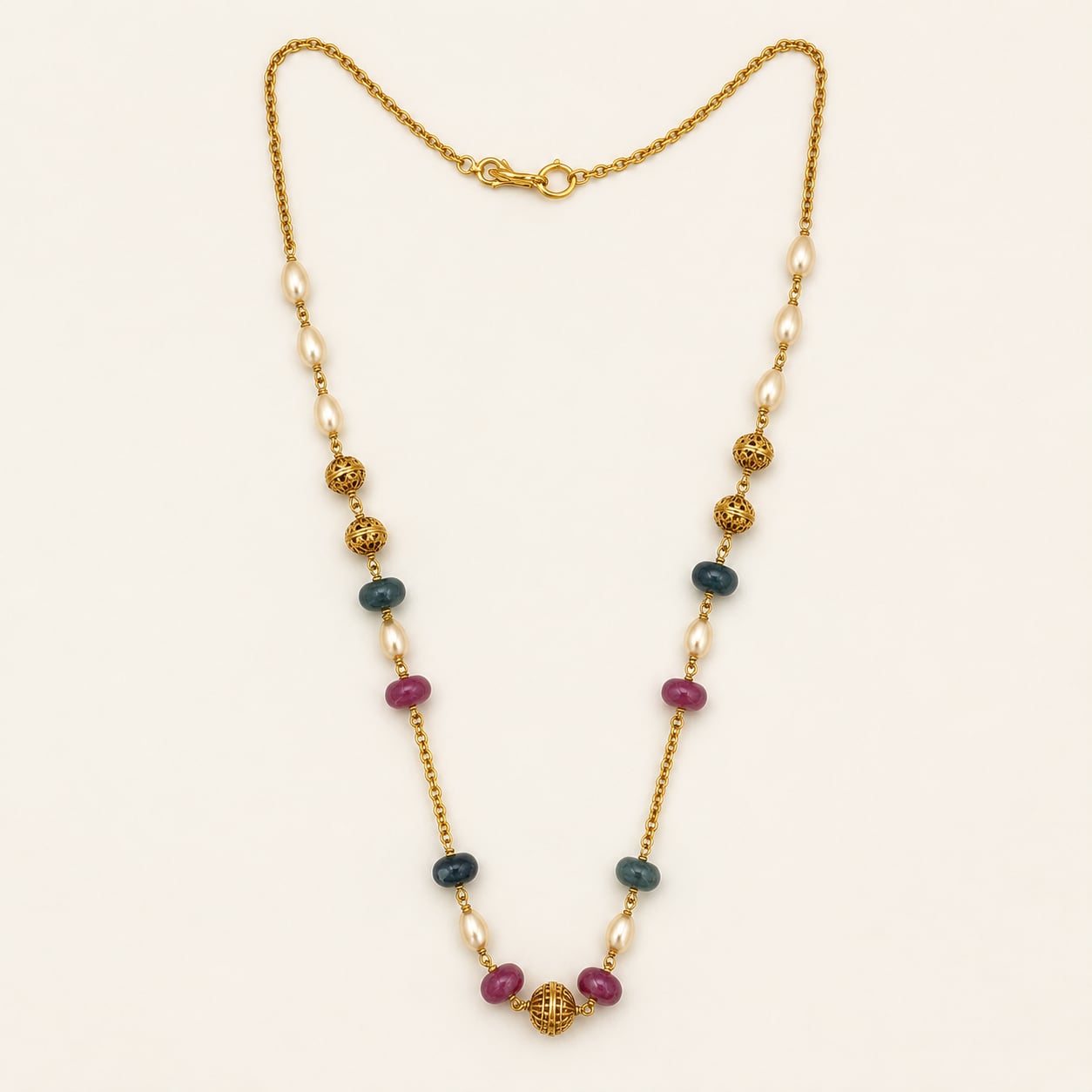 FeelOri gold-polished necklace for sarees and festive styling