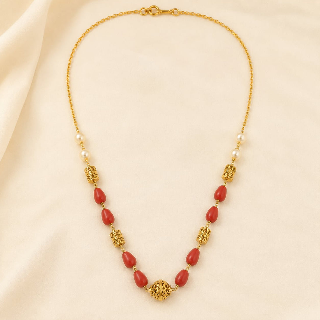 FeelOri gold-polished necklace for sarees and festive styling