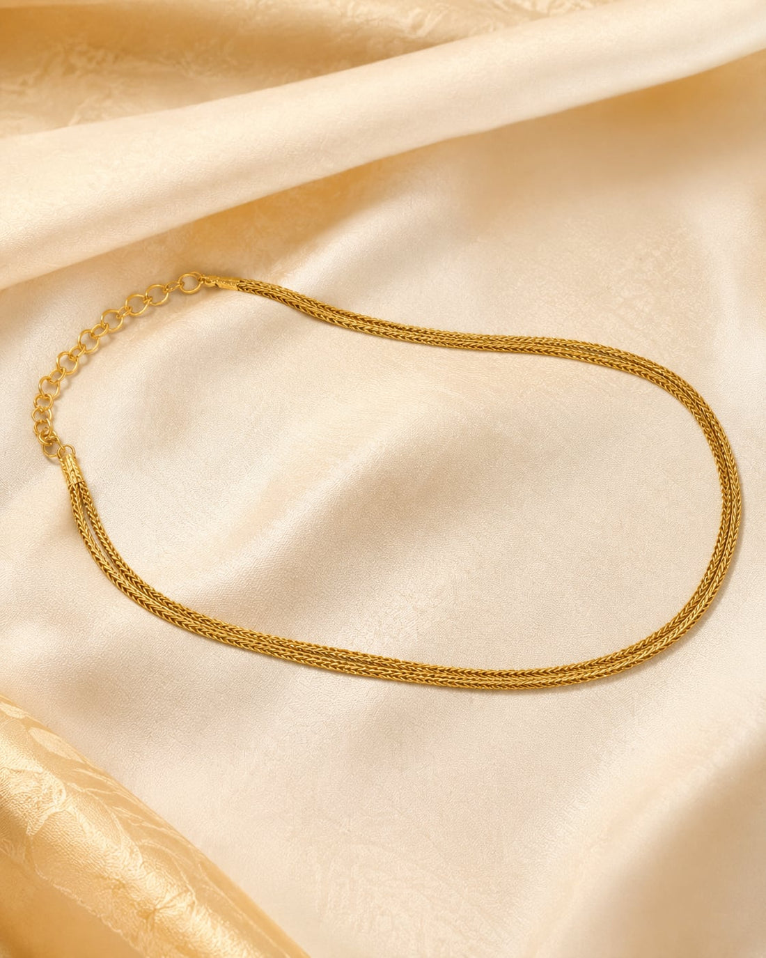 FeelOri gold-plated pendant chain styled with Indian attire