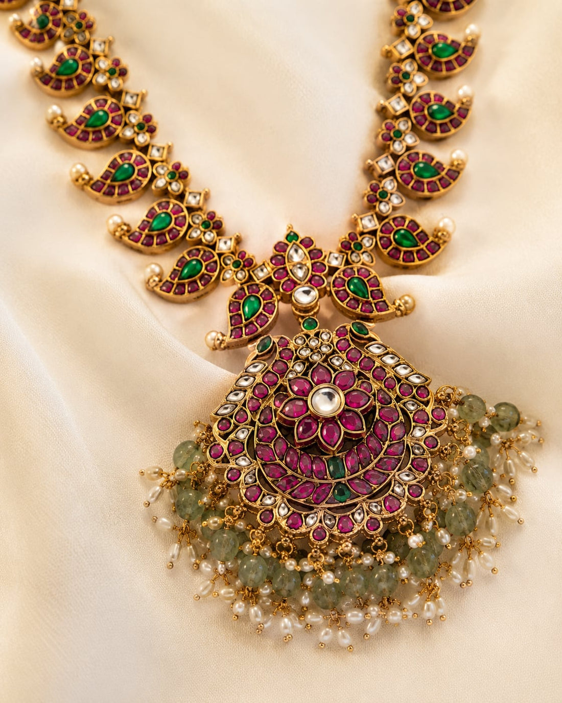 FeelOri gold-polished necklace set with matching earrings pendant and gold-polished detail
