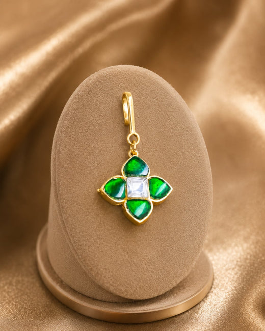 FeelOri green floral jadau kundan maang tikka listed as maang tikka only main product view