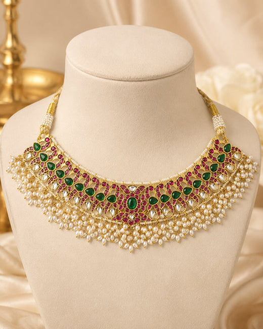 FeelOri jadau kundan choker necklace on jewellery display