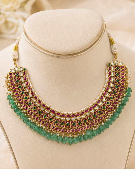 FeelOri jadau kundan choker necklace on jewellery display
