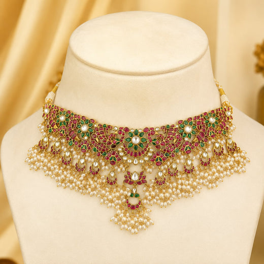 FeelOri jadau kundan choker necklace on jewellery display