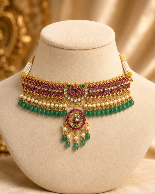 FeelOri jadau kundan choker necklace on jewellery display
