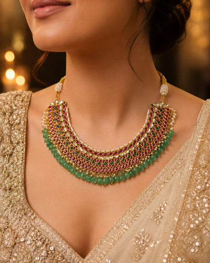 FeelOri jadau kundan choker necklace styled with Indian occasion wear